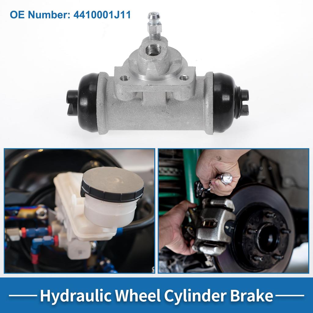 ABSOPRO Rear Brake Wheel Part for Nissan Cabstar Aluminum Alloy Drum Brake Silver Durable Cylinder, Number 4410001J11, 1989-2000, Cylinder, Tone,