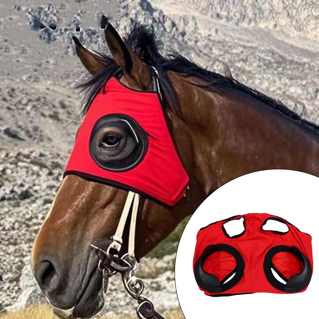 Horse Eye Cover, High Elasticity Brthable Professional Racing Equipment Horse Blinker Eyes Veil Mask for Competition Accessories