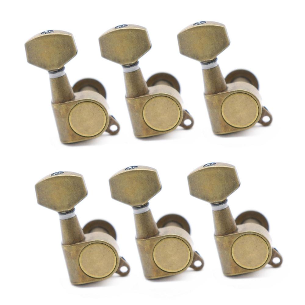

1Set Electric Guitar Tuning Pegs Guitar Tuners Machine Head Small Square Handle Red Copper/Bronze