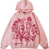 Mens Oversized Hooded Sweatshirt With 3D Digital Print Loose Fit Streetwear