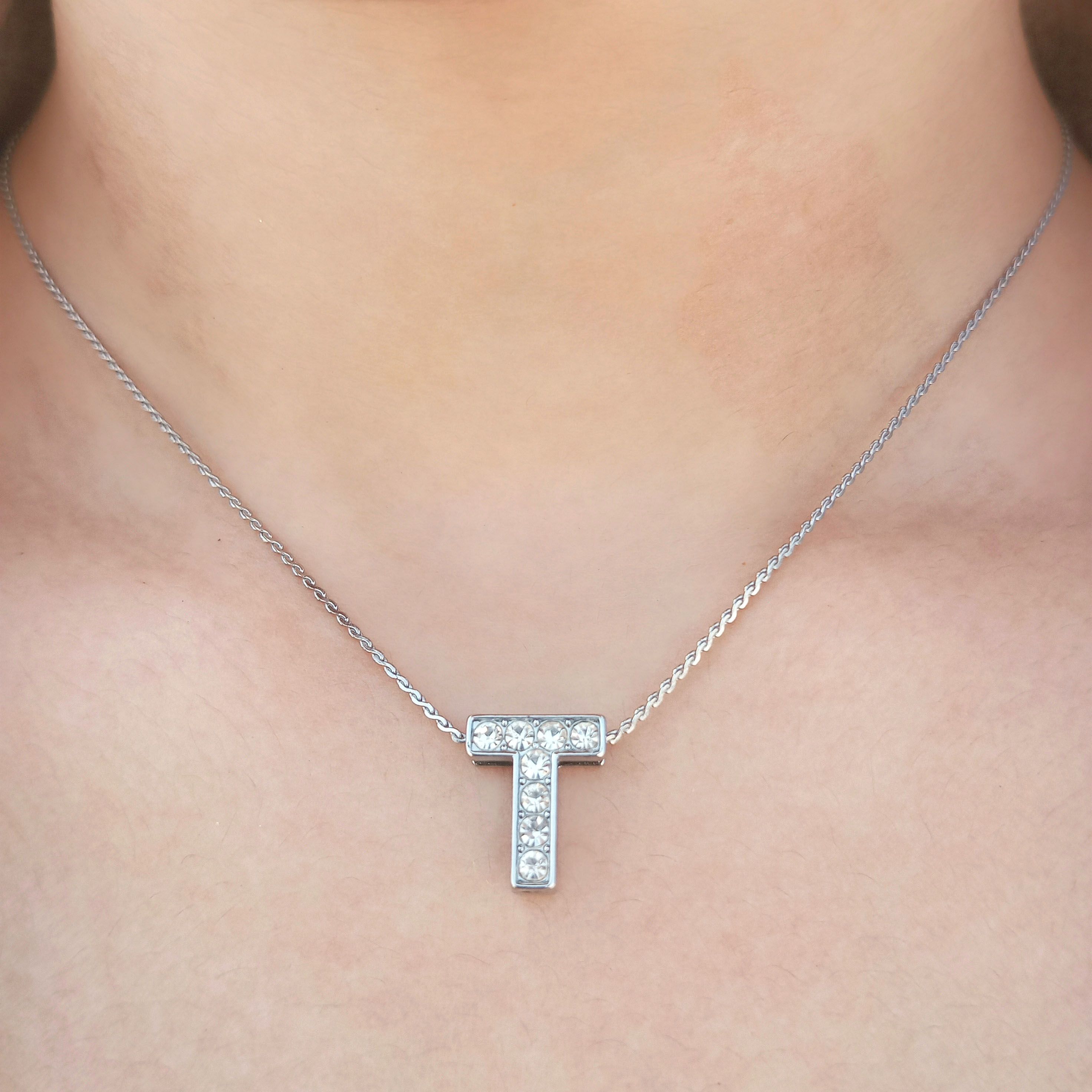 

Первый подарок Посеребренная цепочка с буквой Т Подвеска в подарок Ювелирные изделия