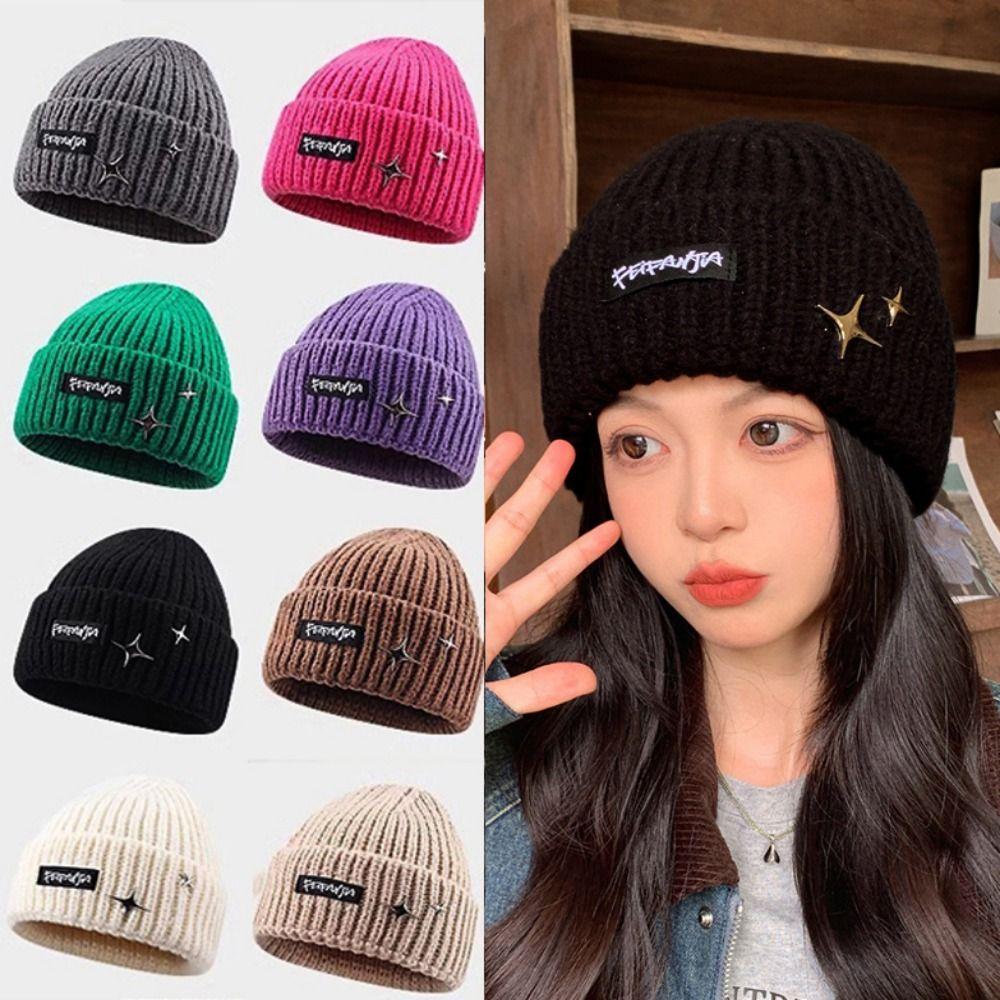 Solid Color Winter Autumn Hats Keep Warm Female Beanie Caps Warmer Bonnet  For Women/Men/Students