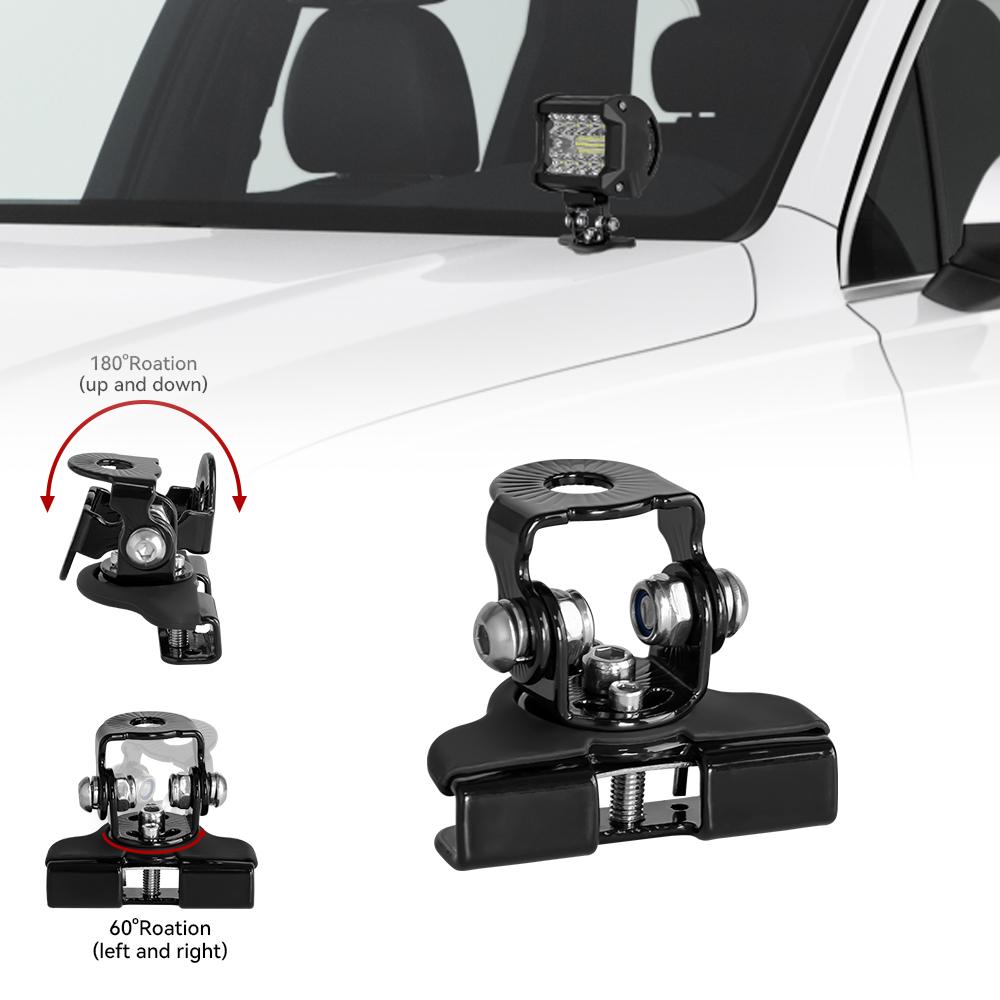 2Pcs LED Light Bar Mounting Bracket LED Work Light Clamp Holder Hood Fog Light Lamp Holder Off Road 4x4 Auto Accessories