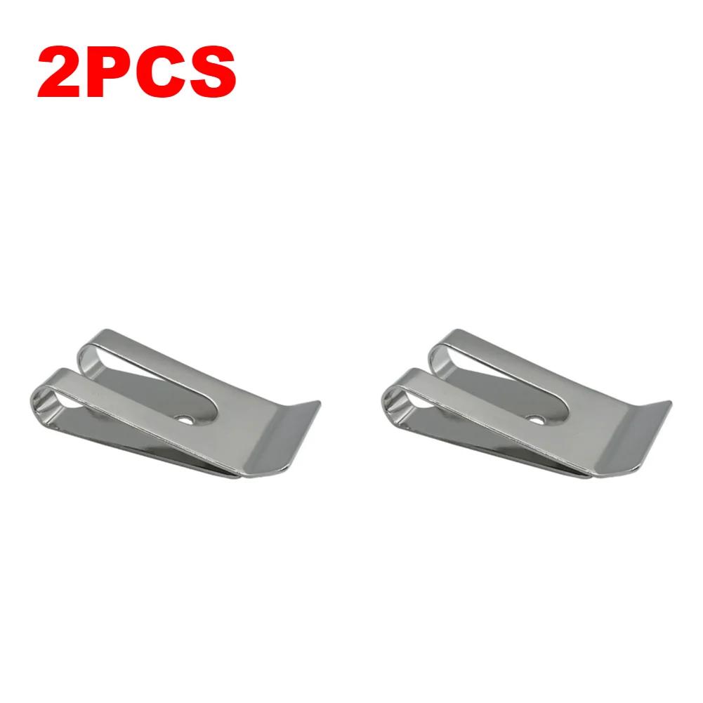 1-10PCS Metal Waist Belt Buckles Sheath Clip Clasp Pocket Wallet Wallet Key Hook Stainless Steel Silver Cash Holder Clips Tool