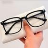 European and American classic black frame UV protection and radiation protection Large frame thin eye protection Flat light glasses Suitable for m