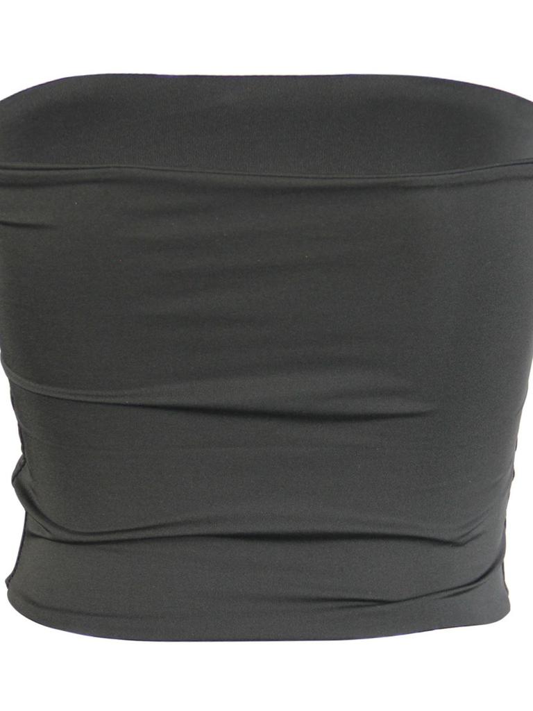 Straplez Tank Top Düz Renk CropTops Kadın Yaz Camiş Rahat Kaşkorse Moda Tüp Kadın Kolsuz Kırpılmış Y2K Giysileri
