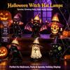 Hexenhut Lampe Halloween Dekoration, Handgefertigte Retro Acryl Hexenlampe, USB Strombetrieben Dekorationslicht für Schlafzimmer, Bücherregal & Halloween Party