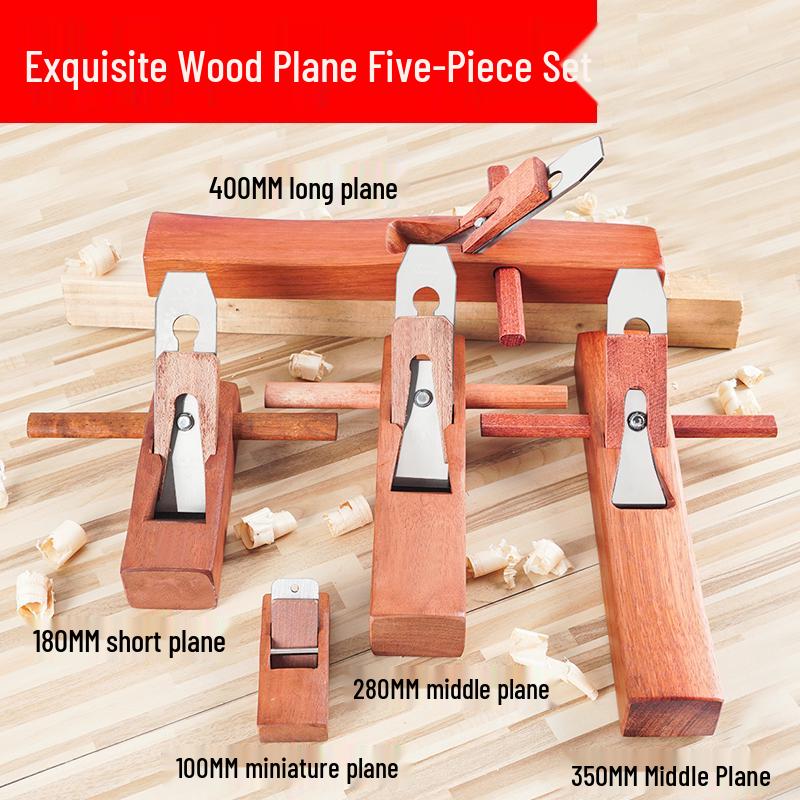 Indonesia Gong Manual Hand Planer Set: Compact Carpenter's Tool with Push Planer, Blade, Hug Planer, and Luban Planer