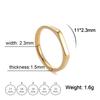Cazador Stainless Steel Gold Color Minimalist Women's Ring Simple Classic Finger Rings Fashion Couple Wedding Jewelry Wholesale