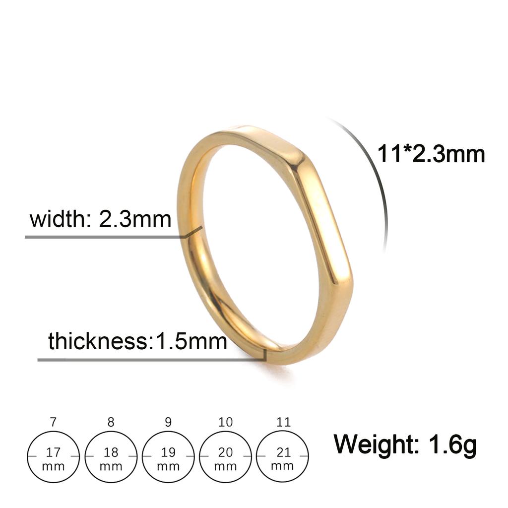 Cazador Stainless Steel Gold Color Minimalist Women's Ring Simple Classic Finger Rings Fashion Couple Wedding Jewelry Wholesale