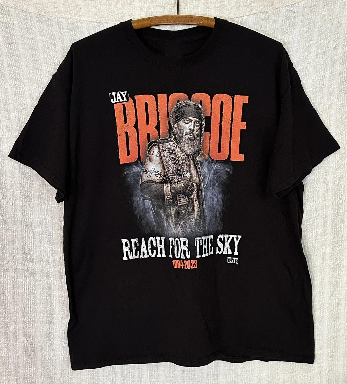 Jay Briscoe Reach For The Sky Men s Size XL ROH AEW Memorial Black M