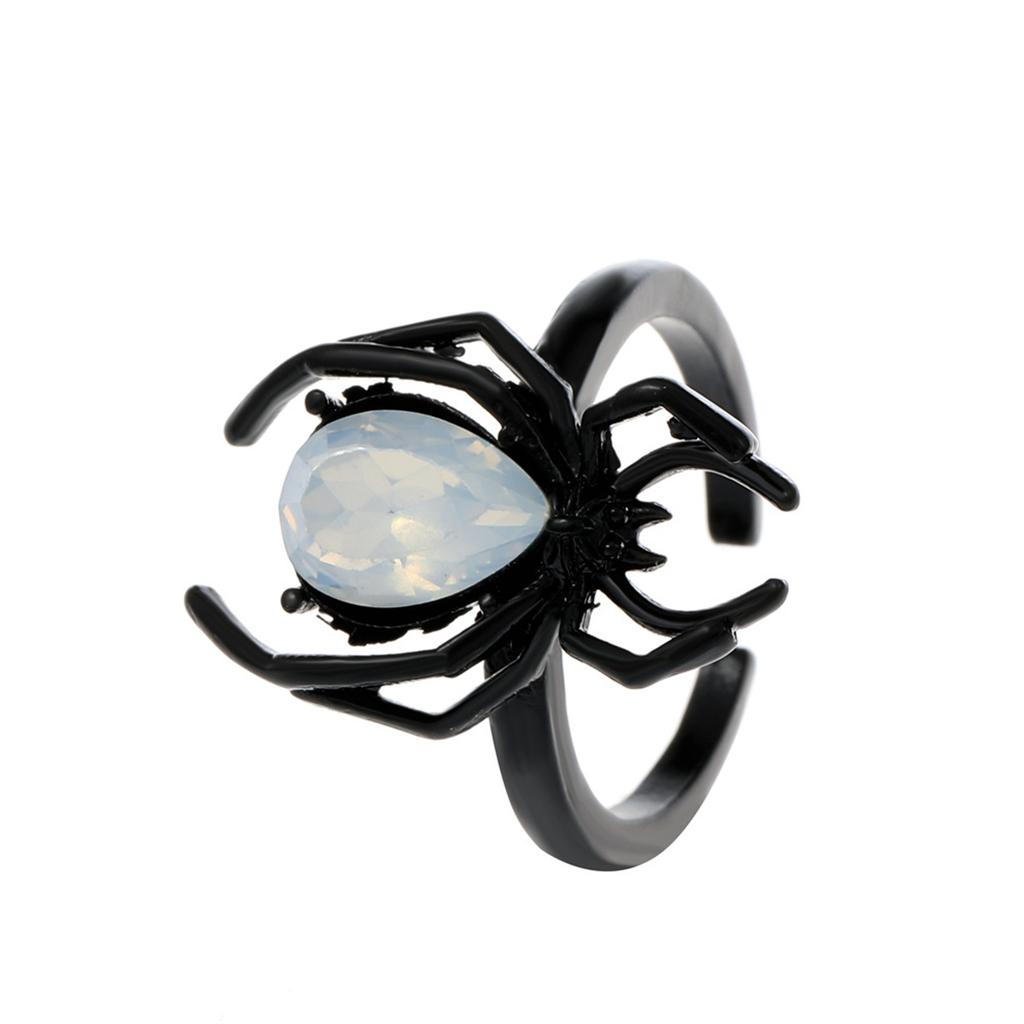 Gothic Spider Rings For Women Men Charm Punk Aesthetic Couple Halloween Jewelry Retro Cool Black Spider Webs Animal Finger Ring