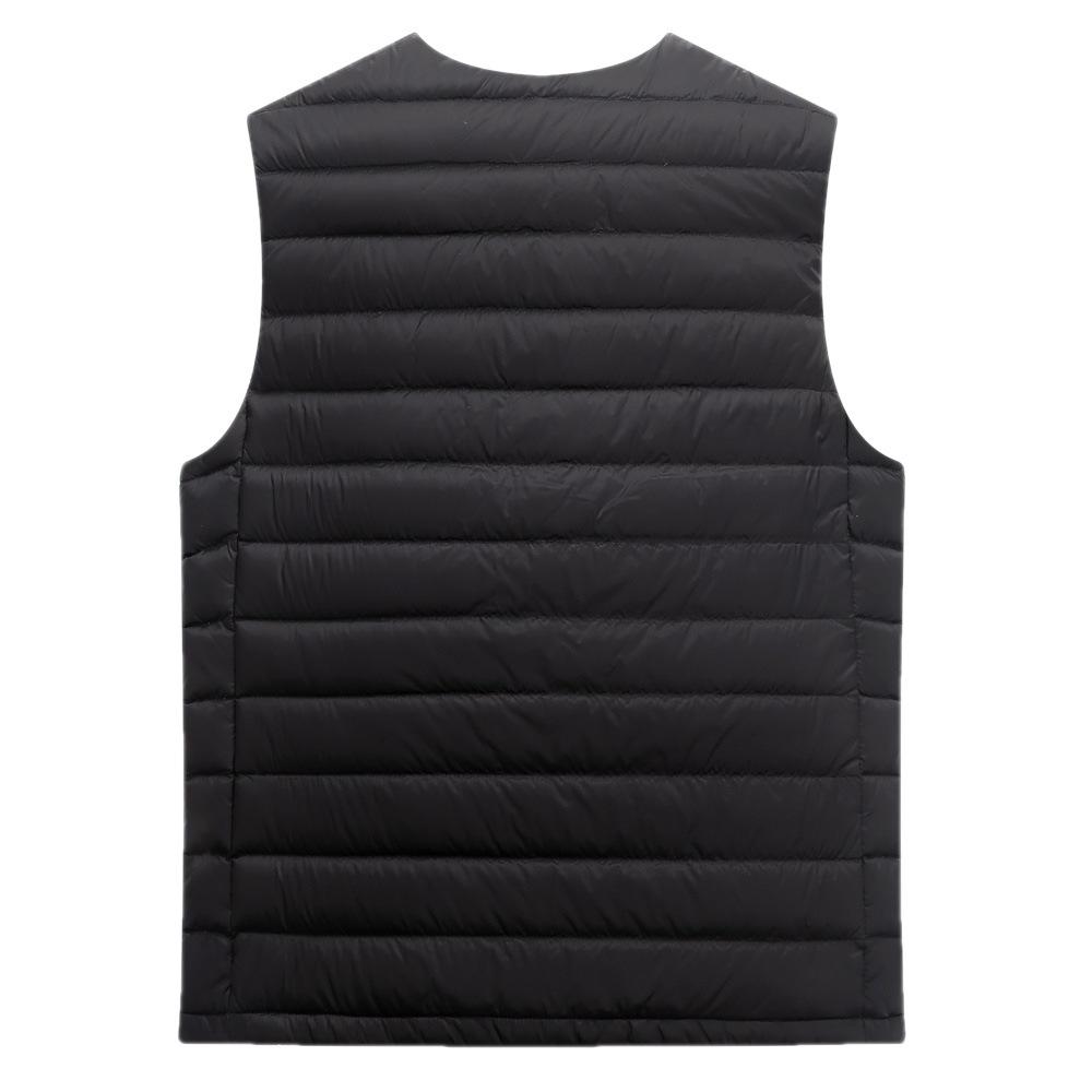 Zimní lehká bílá prachová vesta pro muže nadměrné velikosti bez límce krátká péřová vesta kabát