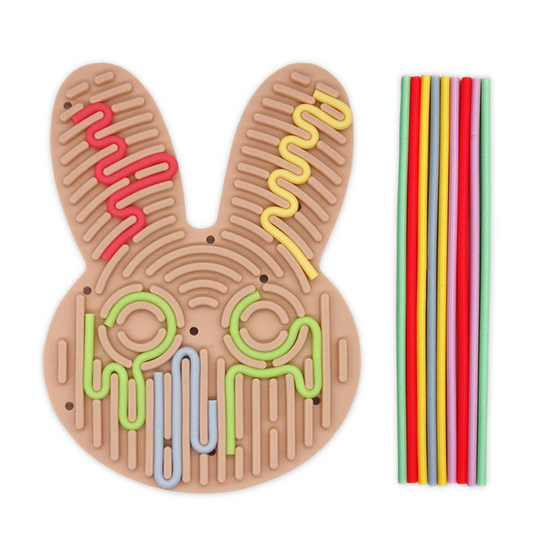 Sensory Activity Board for Kids Busy Board Relaxing Anxiety ADHD Autism Stress Relief Silicone Rod Travel Fidget Toys Party Gift