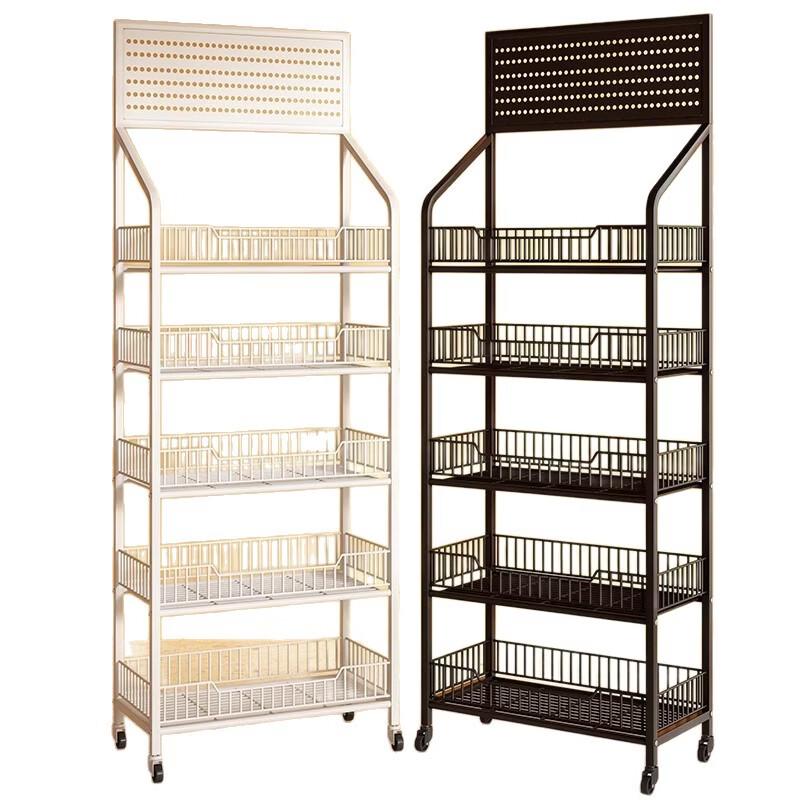4-Tier Mobile Food Display Shelf