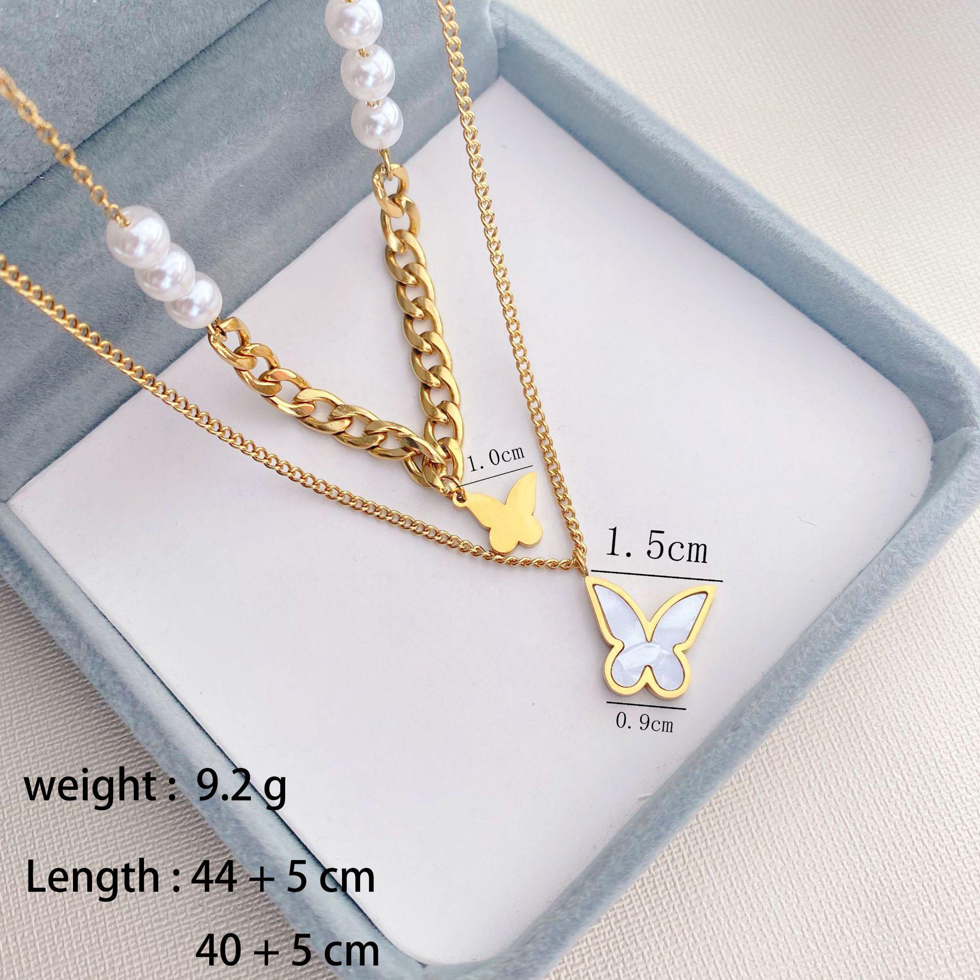 Двухслойное ожерелье-бабочка из перламутровой раковины в японском и корейском стиле, легкая роскошь, высококачественный дизайн