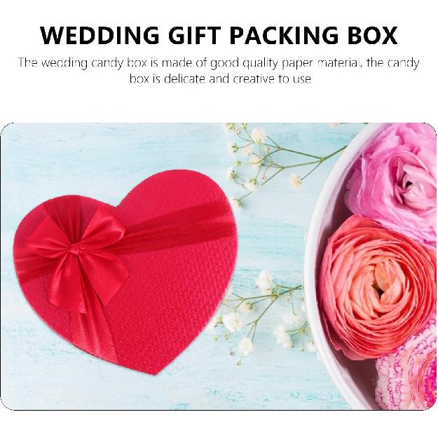 Empty Heart Shaped Box: Present Decorative Boxes with Lids for Valentines Day, Wedding, Bridal Shower, Anniversary, Birthday Party Goodie Boxes