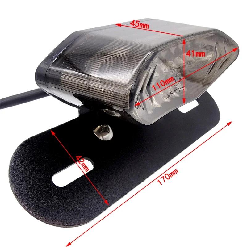 Motorcycle Black Base Brake Tail Turn Signal License Plate Light For Honda Kawasaki For Harley Scooter Taillight
