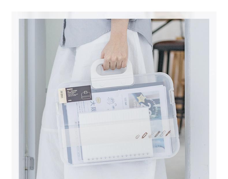 A4 Transparent Plastic Folder Large Accordion File Bag for Calligraphy and Test Paper Storage