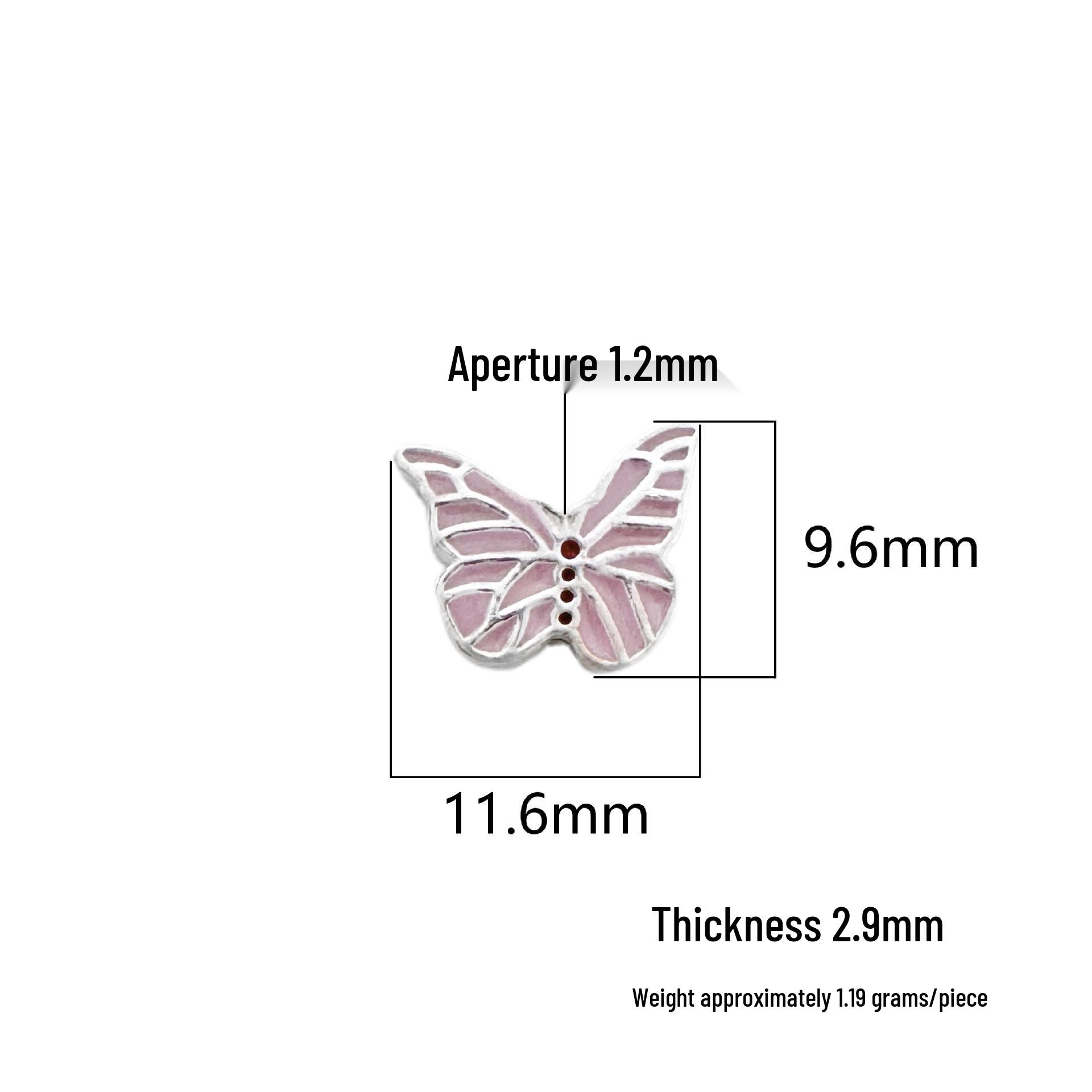 S925 Sterling Silver Butterfly Enamel Spacer Bead for DIY Jewelry and Handcrafts S925 Sterling Silver