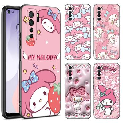 Cute My Melody Black Silicone Phone Case For Huawei Nova 8 9 10 SE 11 Ultra 12 Pro 7i 8i 11i 11E Y70 Plus Y60 Y61 Y71 Y90 Y91