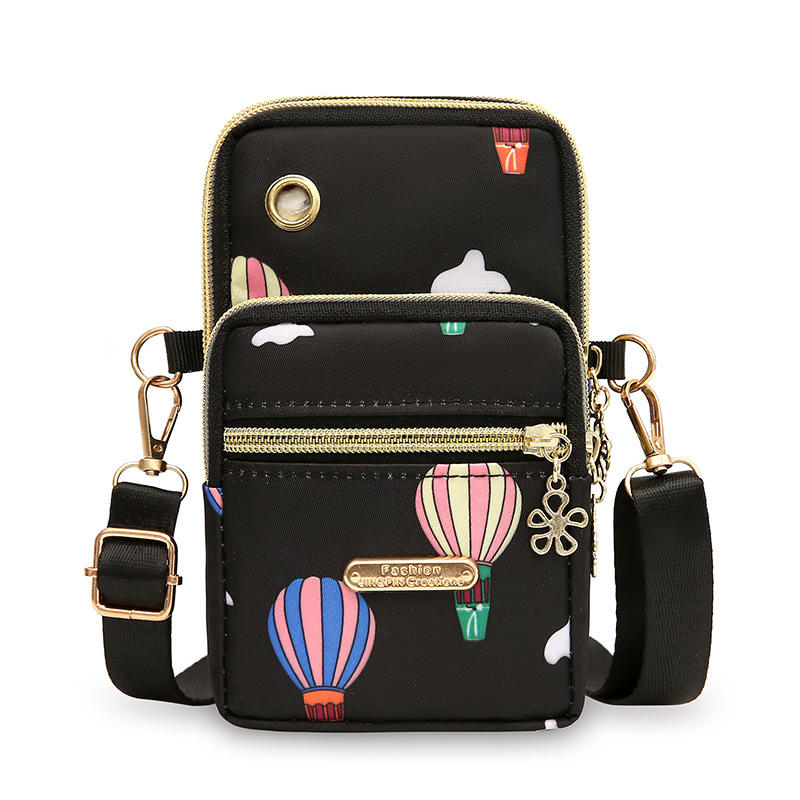 Balloon Printed Women Mini Mobile Phone Bag Crossbody Shoulder Bag Hanging Neck Coin Purse Arm Bag Pouch