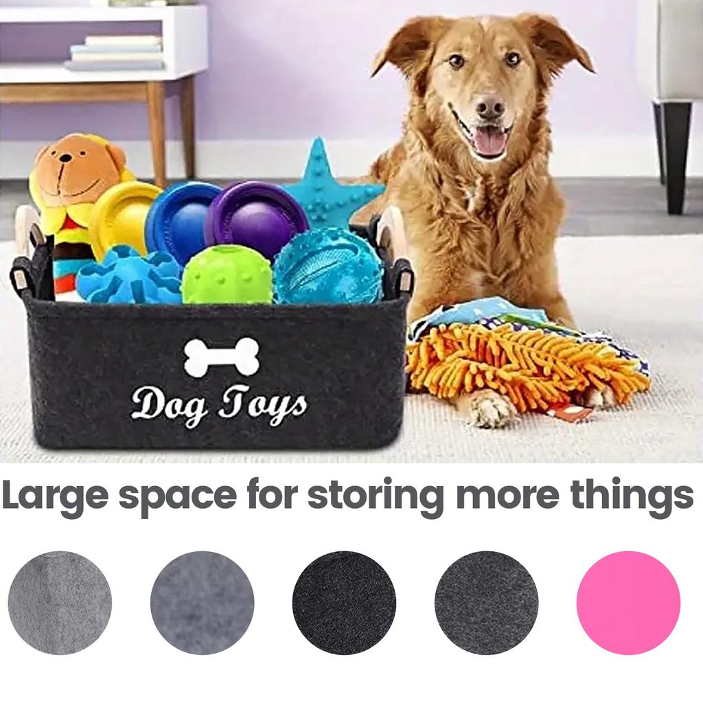 Miękki Pluszowy Kosz do Przechowywania Zabawek dla Psa z Drewnianym Uchwytem Idealny do Organizowania Artykułów dla Zwierząt w Domu