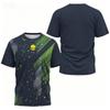 Men's T-shirt Round Neck Short Sleeved Color Printed Tennis Running Casual and Comfortable Outdoor Sportswear Top