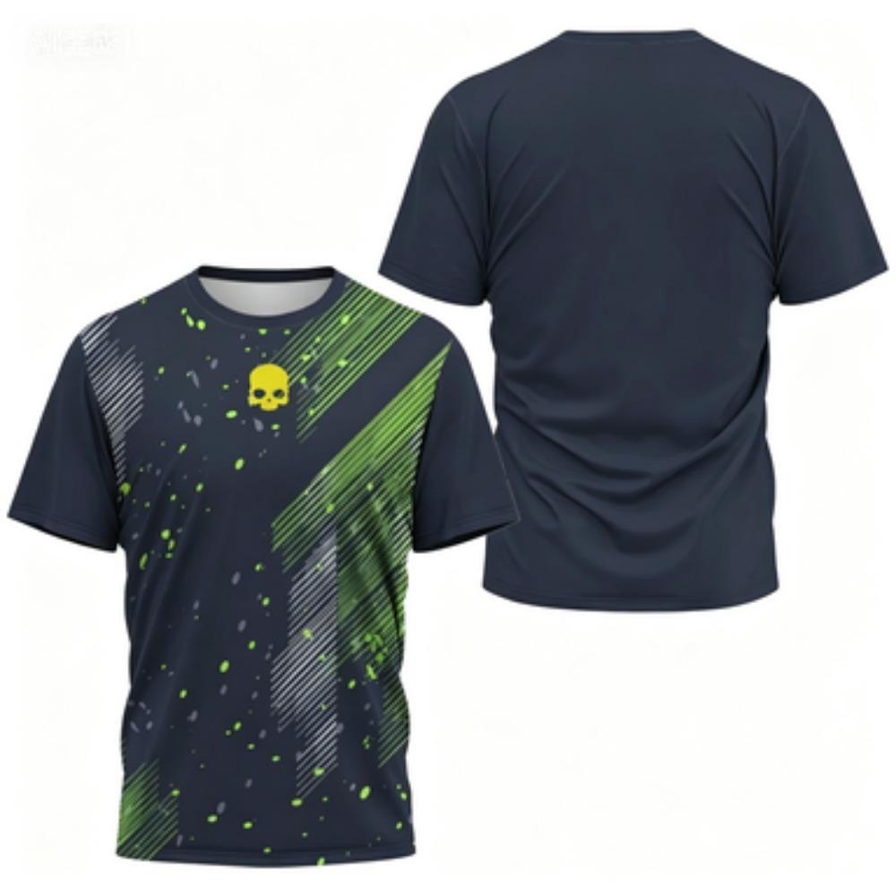 Men's T-shirt Round Neck Short Sleeved Color Printed Tennis Running Casual and Comfortable Outdoor Sportswear Top