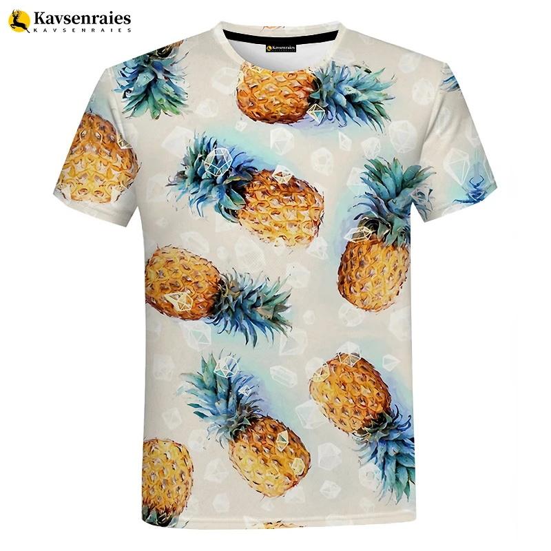 Summer Hot Sale Men's Pineapple Pattern Tshirt All Over Print Funny Short-sleeved Creative