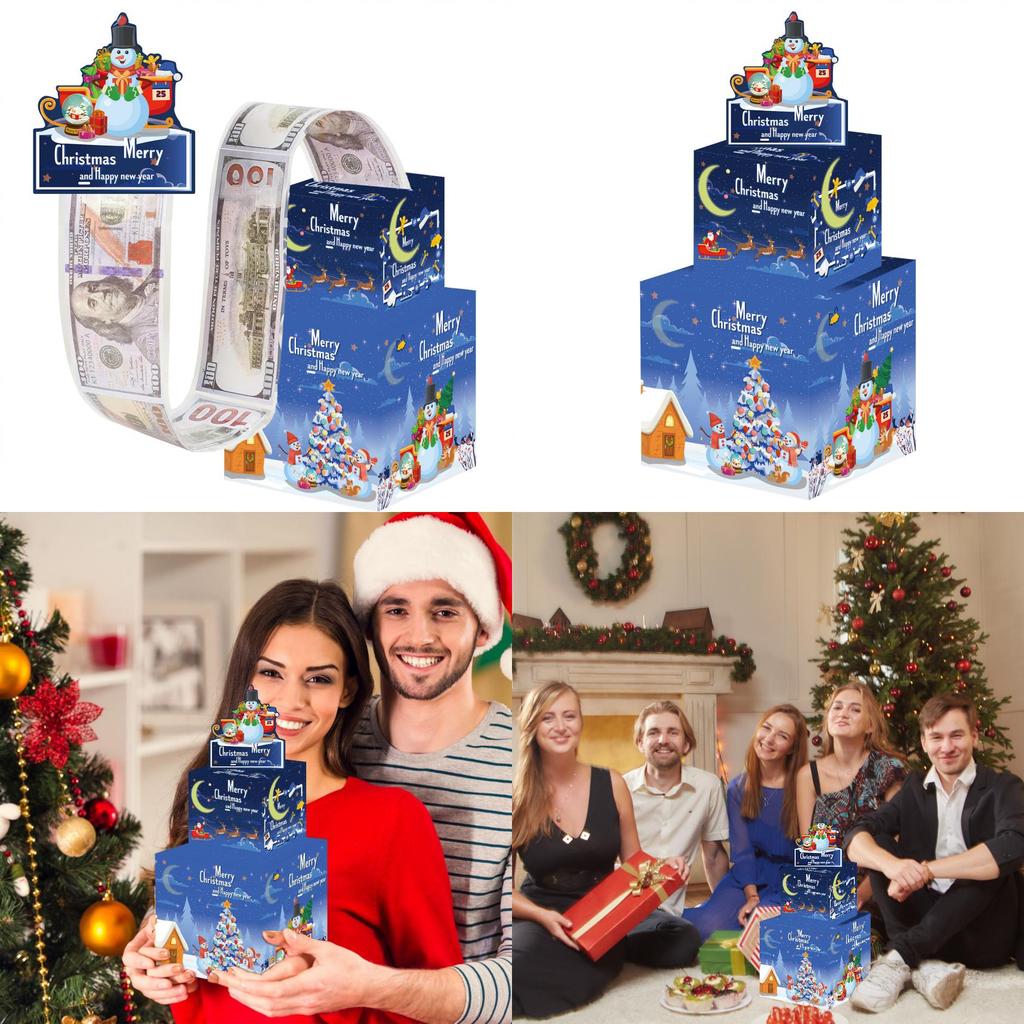 Christmas Snowman Paper Gift Box Double Layer Money Box For Festive Gifting