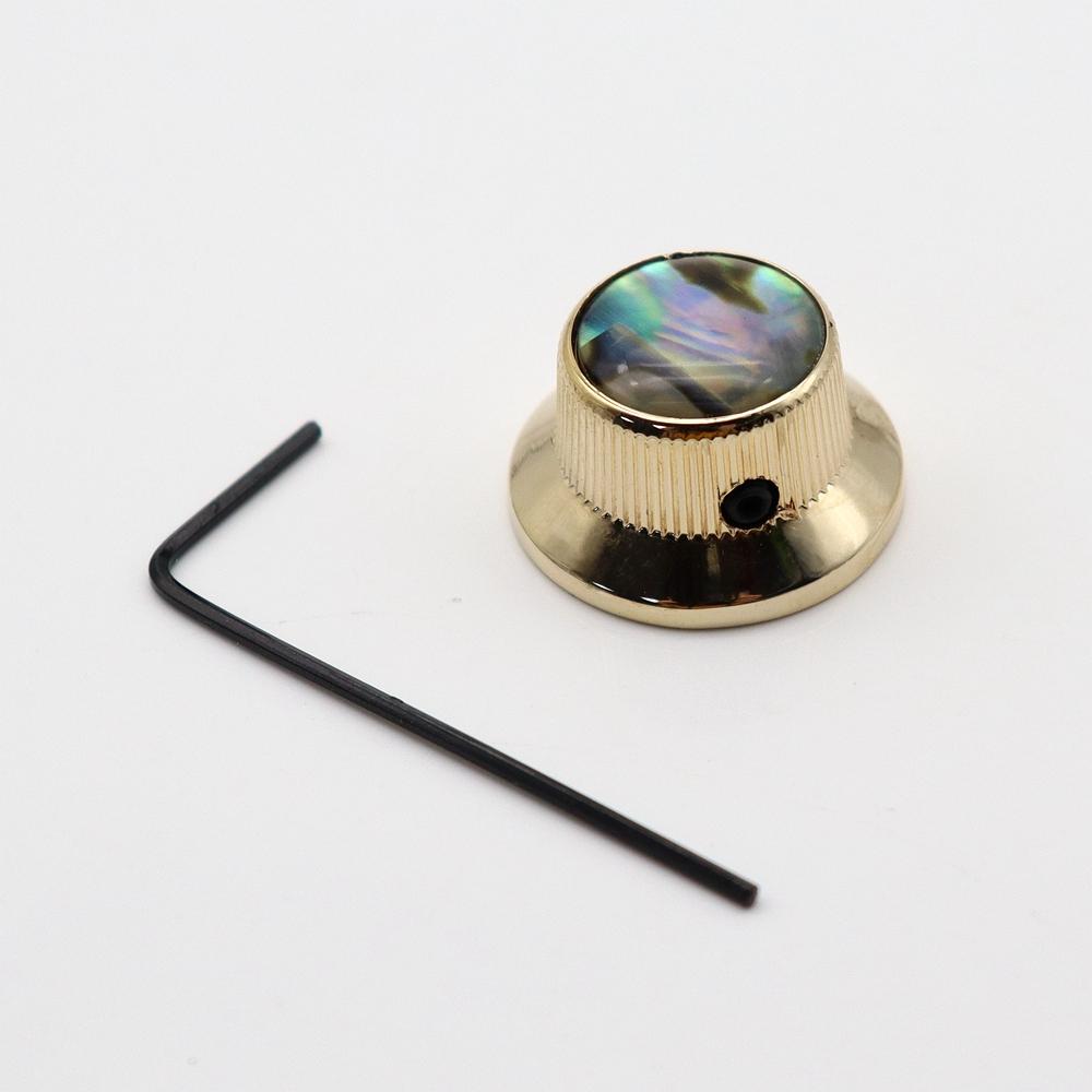 1pcs Abalone Top Guitar Bass Knobs Strat Metal Knobs for 6mm Shaft Pots 3 Colors