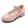 Kids Princess Shoes Solid Color Formal Versatile Girls Leather Shoes with Sweet Bow  New Children Dance Dress Shoe for Party