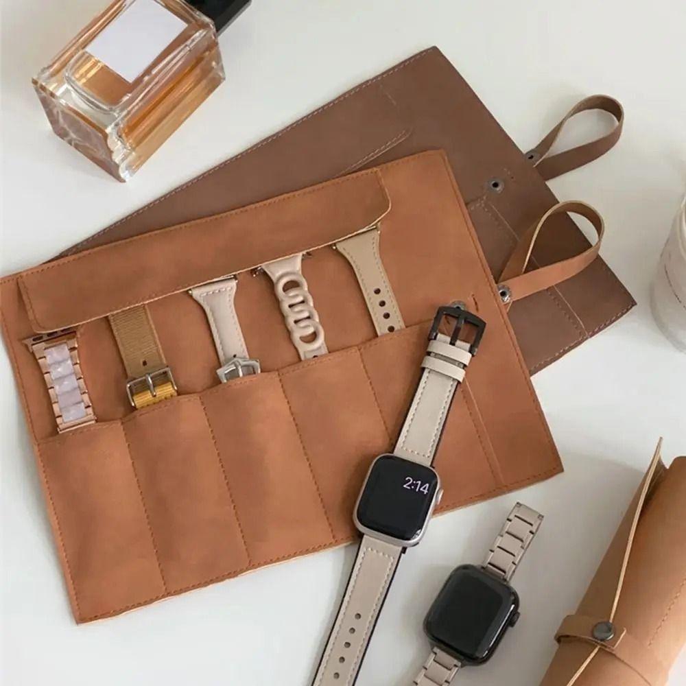 Matte Leather Watch Organizer Case Lightweight Watch Band Case Watchband Pouch  Watch Accessories