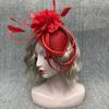 Top hat, three-layer linen yarn, premium headband, headgear, Yan Hui hair accessories, feather, big hat, mesh hat, top hat.