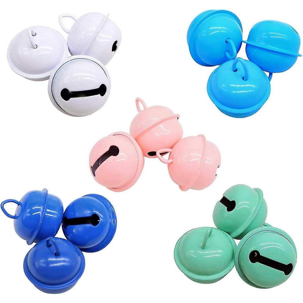 15pcs Tiny Bells Ornaments Metal Bells for Christmas Home Decor Bells 22mm Diameter Multicolor for Making Crafts Animal Crafts