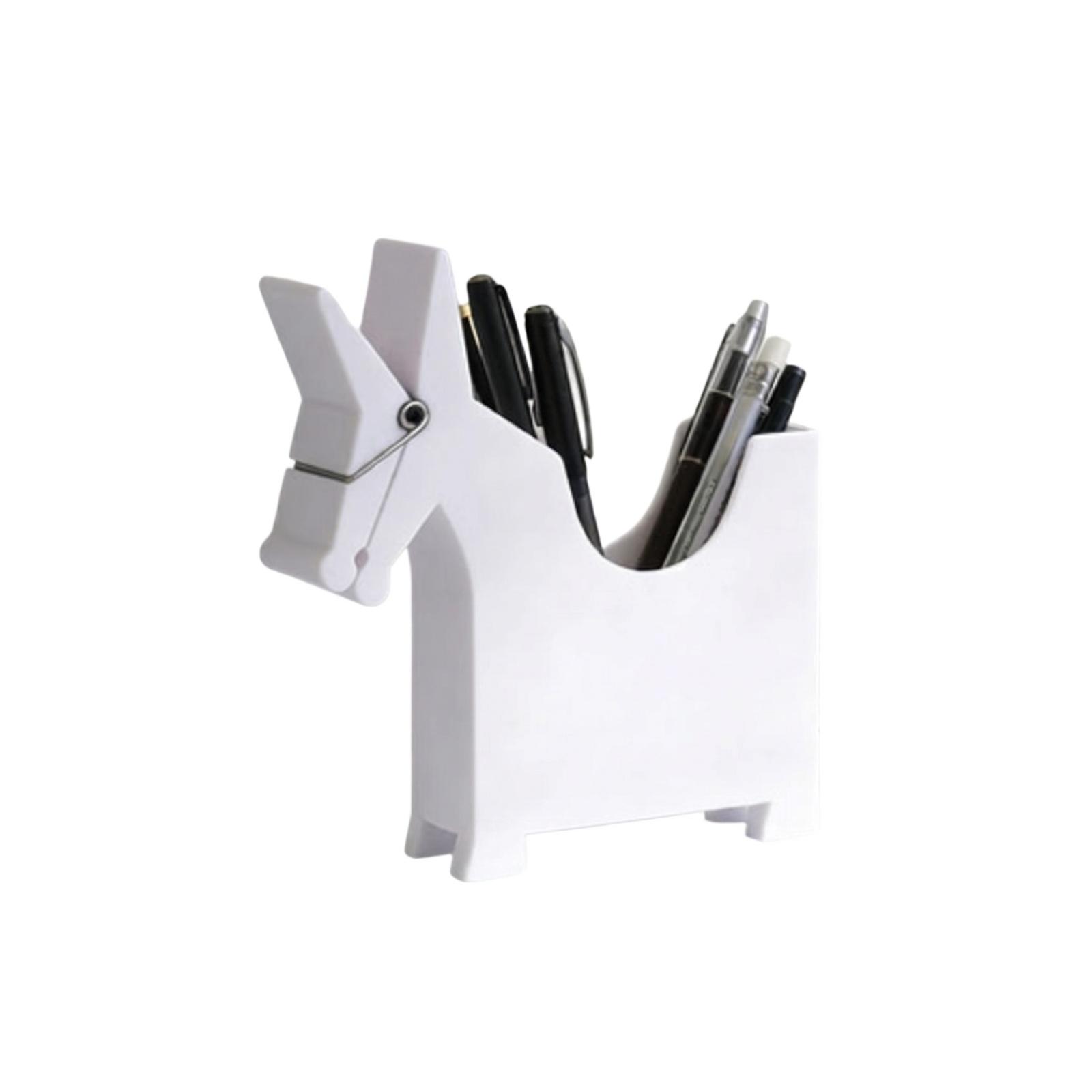 

Donkey Shaped Desk Organizer Card Holder Pen Storage Box Decorative Home Office Accessory Functional Stationery Container one size білий
