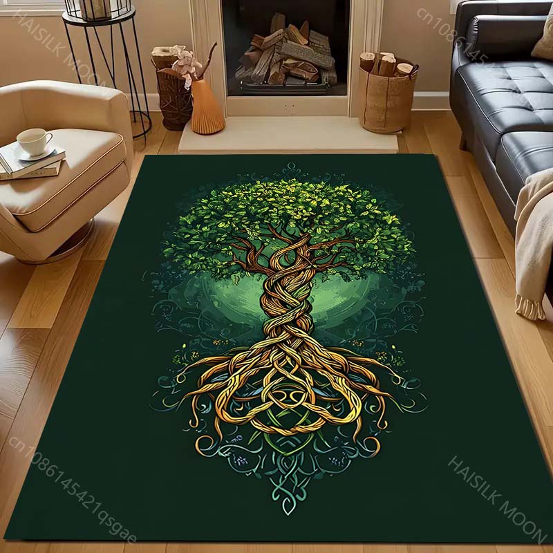 Nordic Totem Tree of Life Print for Carpet Living Room Bedroom Bedside Floor Mat Home Decor Sofa Room Area Rug Large Size