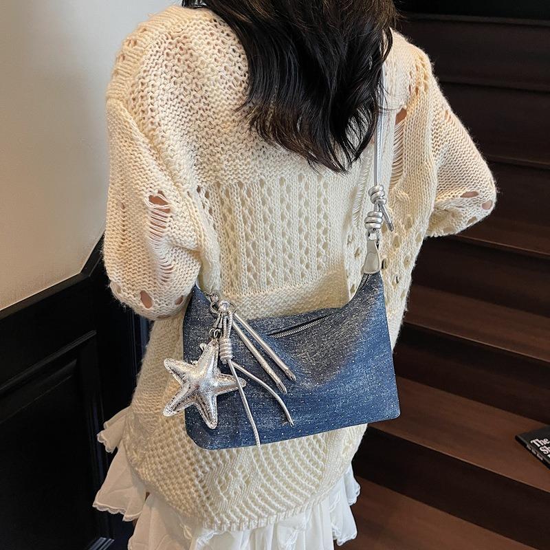 Denim bag women's large-capacity new summer versatile casual niche shoulder messenger bag dumpling bag