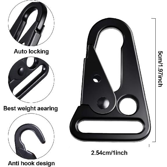 WILLBOND 12 Pieces Enlarged Mouth Clip Sling Clasp Olecranon Hook for Keychain Snap Hooks Outdoor Bag