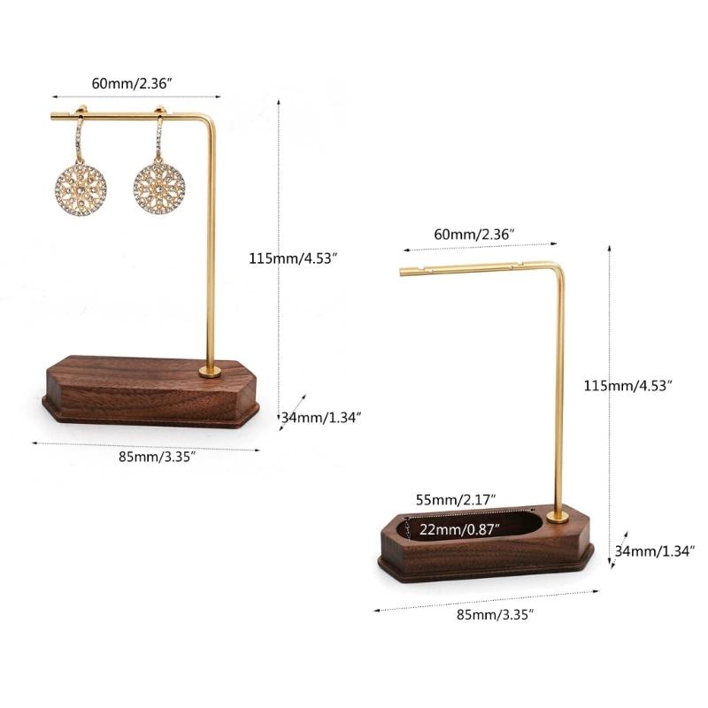 Jewelry Display T-Shape Bar Earrings Show Stand Shelf Wood Rings Holder Rack Jewelry Organizer for Home Decoration