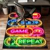Non-slip crystal velvet mat neon print game sleep design carpet for bedroom decor soft vibrant colors