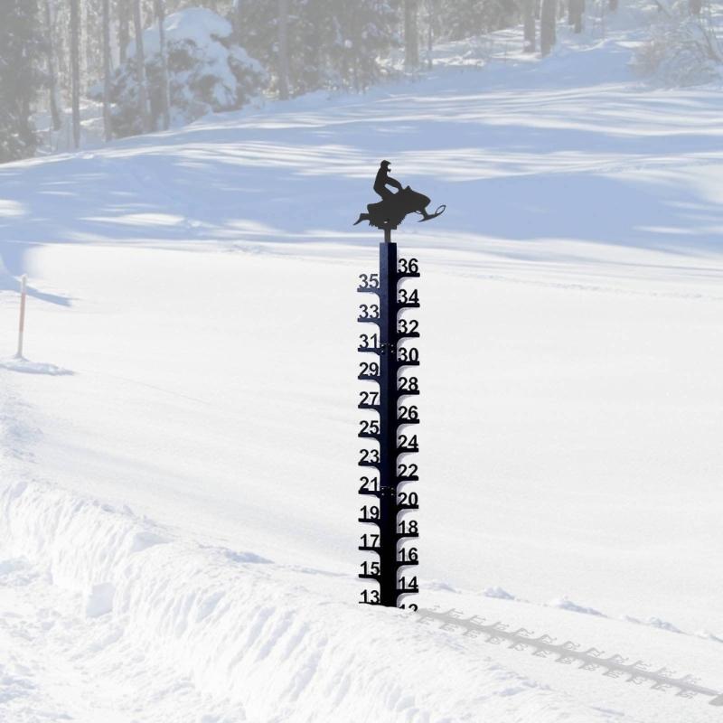 Metal Snow Measuring Ruler Wrought Iron Measuring Gagdet Accessory for Indoor Winter Snowmobile Yard Supplies