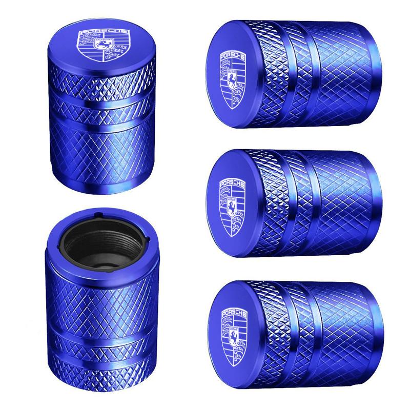 5ks kovových krytek ventilku pneumatiky pro Porsche Panamera Cayenne Taycan 911 718 Macan Carrera-GT příslušenství