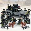 Package Small Particles Building Block Toy Miniature Weapon M-27 Off-Road Vehicle Pickup Truck Swat Car