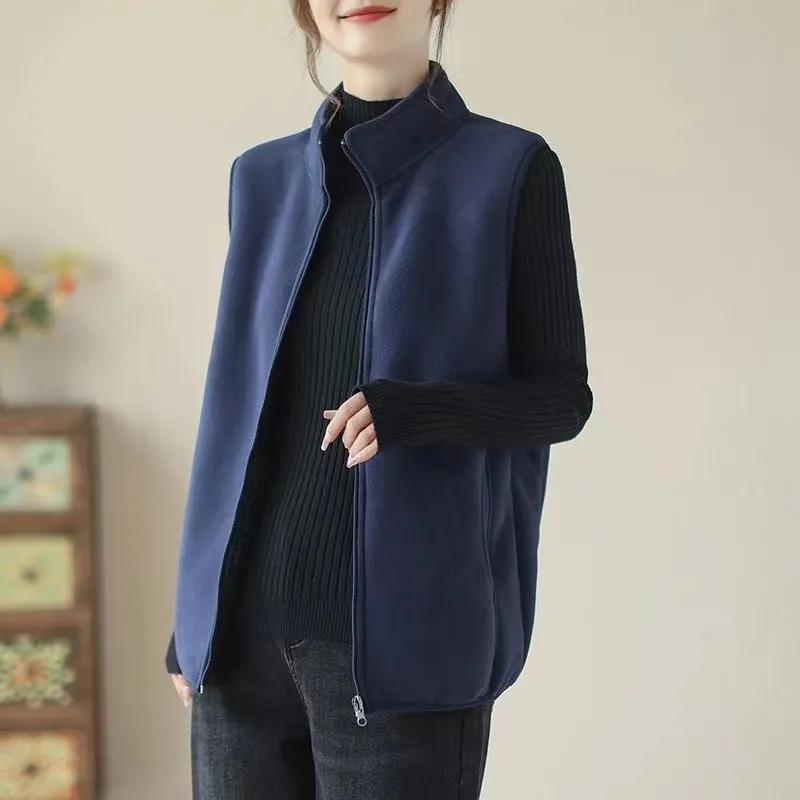 

Женская мода Осень и Зима Жилет Бархатный Утепленный Жилет Одежда для Матери Теплый Жилет Куртка Новый Флисовый Жилет XS