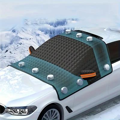 Car Windshield Cover Thickened Magnetic Snow Sun Shade Frostproof Half Cover Glass Protector Winter Summer Auto Accessories