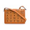 Neue MCM Tracy Visetos beschichtete Canvas mit Lederbesatz Umhängetasche Klein Damen Cognac MWSCAXT01CO001