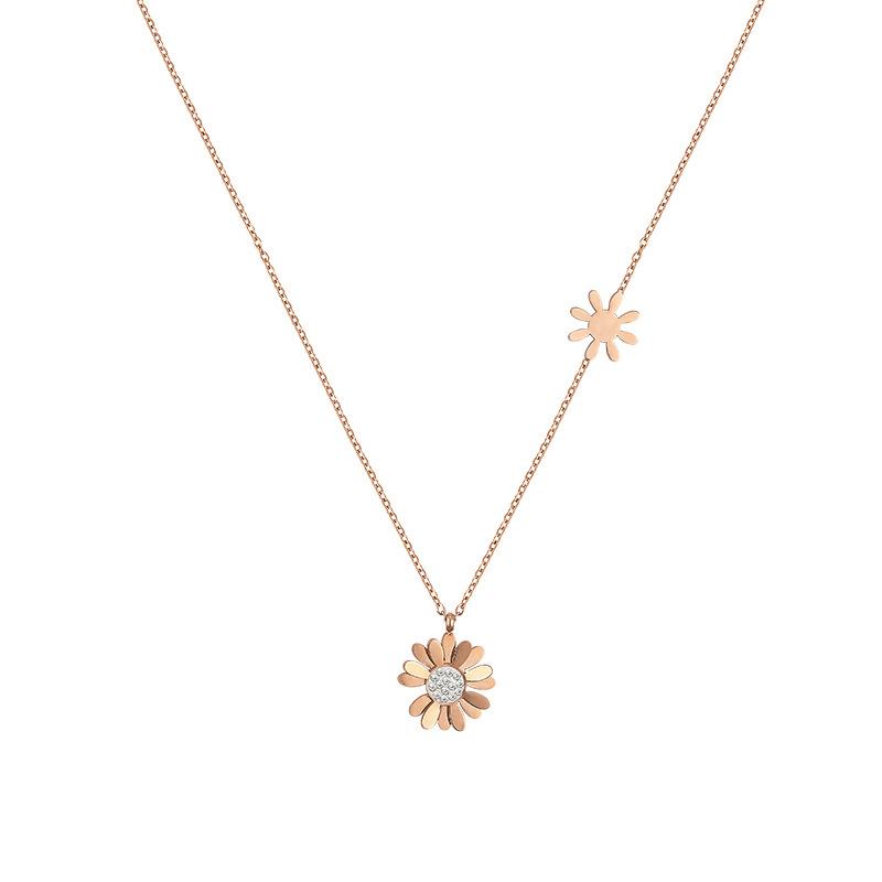 Retro Temperament High Sense Crystal Sunflower Earrings Necklace Foreign Trade Jewelry Fashion Women S Jewelry