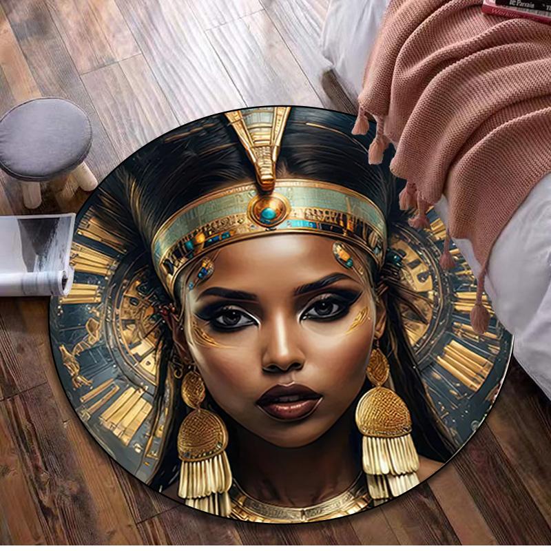 

1Pc Egypt Circular Rug - Office Decorative Carpet For Living Room Bedroom Door Mat Floor Rug Computer Chair Area Rug 80x80cm( 31x31in)